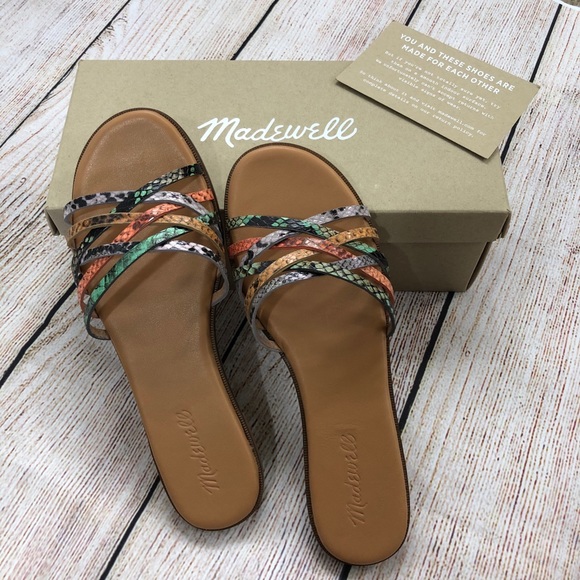 NWT Madewell tracie crisscross snake slide sandals - Picture 3 of 5
